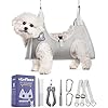 Loflaze Dog Grooming Hammock Harness for Dogs & Cats with Pet Nail Clipper Trimmer – Cat Hanger Sling for Trimming Clipping Nails- Dog Hammock Restraint Bag for Small Medium Large pet （ Grey S ）