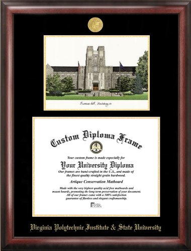 Campus Images Virginia Tech Gold Embossed Diploma Frame Lithograph