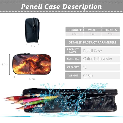 Klymax Fire Dragon Backpack Kids Schoolbag with Lunch Box Bag Pencil Bag 3pcs Bookbag Sets for Boys Girls4