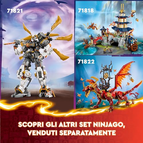 NINJAGO Cingolato del Team Ninja, Veicolo Giocattolo 4 in 1 con 2 Moto, Aliante e Macchina Fuoristrada da Costruire, Giochi d'Avventura per Bambini e Bambine da 9 Anni con 6 Minifigure 71820 - Lego - Immagine 7