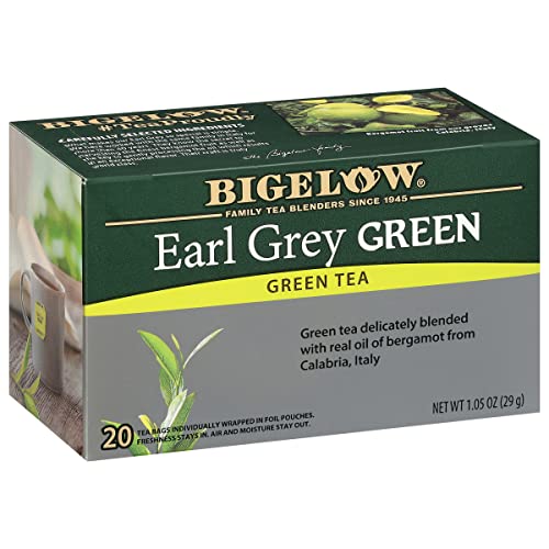 Image of Bigelow Tea Earl Grey Green Tea, Caffeinated Tea, 20 Count (Pack of 6) | 120 Total Tea Bags
