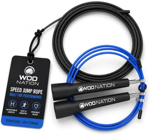 WOD Nation Adjustable Speed Jump Rope For Men, Women & Children -...