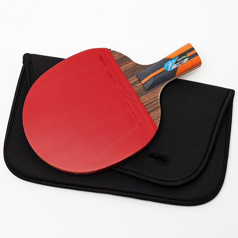 Racchetta da ping pong con custodia per il trasporto, racchetta da ping pong con impugnatura a penna, racchetta da ping pong cinese con manico corto per principianti e giocatori professionisti