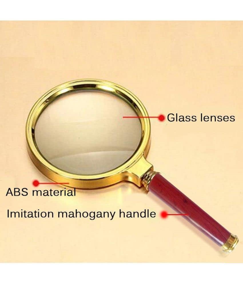 Image of KP2 Magnifying Glass for Reading Lens Detachable Handle Glass Magnifier Hand for Jewelry Loupe Book and Newspaper (70 MM Gold)