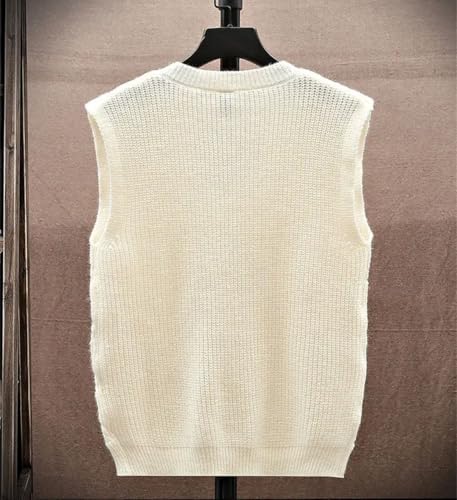 Men Solid Twisted Thicken Sweater Vest V-Neck Sleeveless Casual Pullover Knit Waistcoat2