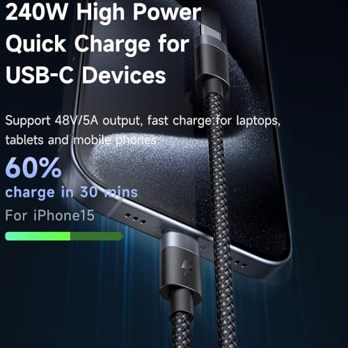 mcdodo Cavo da USB C a Mag-Safe 3 140 W/USB C a USB C 240W, ricarica rapida da tipo C a Mag Safe 3, compatibile con MacBook Pro M1 2021, MacBook Air M2, 2023 M2 Pro iPad Pro, MacBook iPhone 15