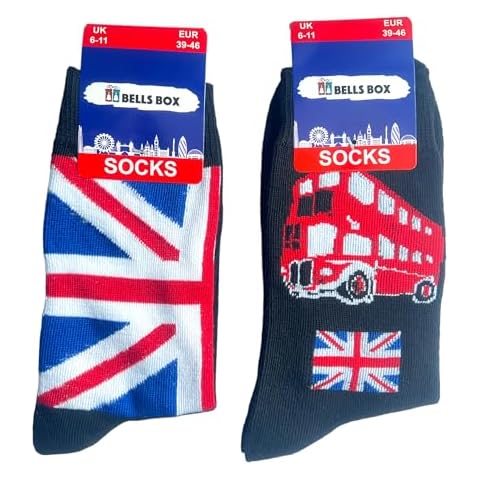 Men's Union Jack & London Bus Socks Cover