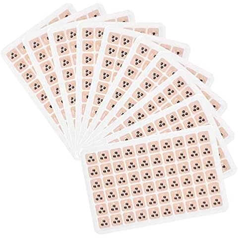 540 Counts Acupuncture Vaccaria Ear Seeds Disposable Ear Press Seeds Acupuncture Vaccaria Massage Bean Ear Press Patch Use for Ear(10 Sheets) Cover