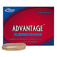 Alliance Rubber 26199 Advantage Rubber Bands Size #19, 1/4 lb Box Contains Approx. 312 Bands (3 1/2" x 1/16", Natural Crepe) , Beige