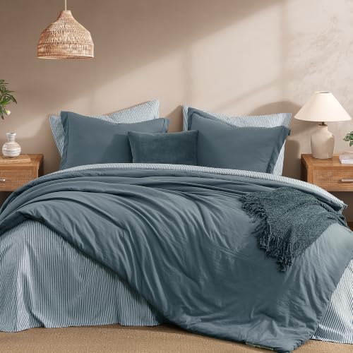 Image of Monbix Queen Comforter Set-7 Pieces Soft Bed in a Bag Queen Bedding Sets