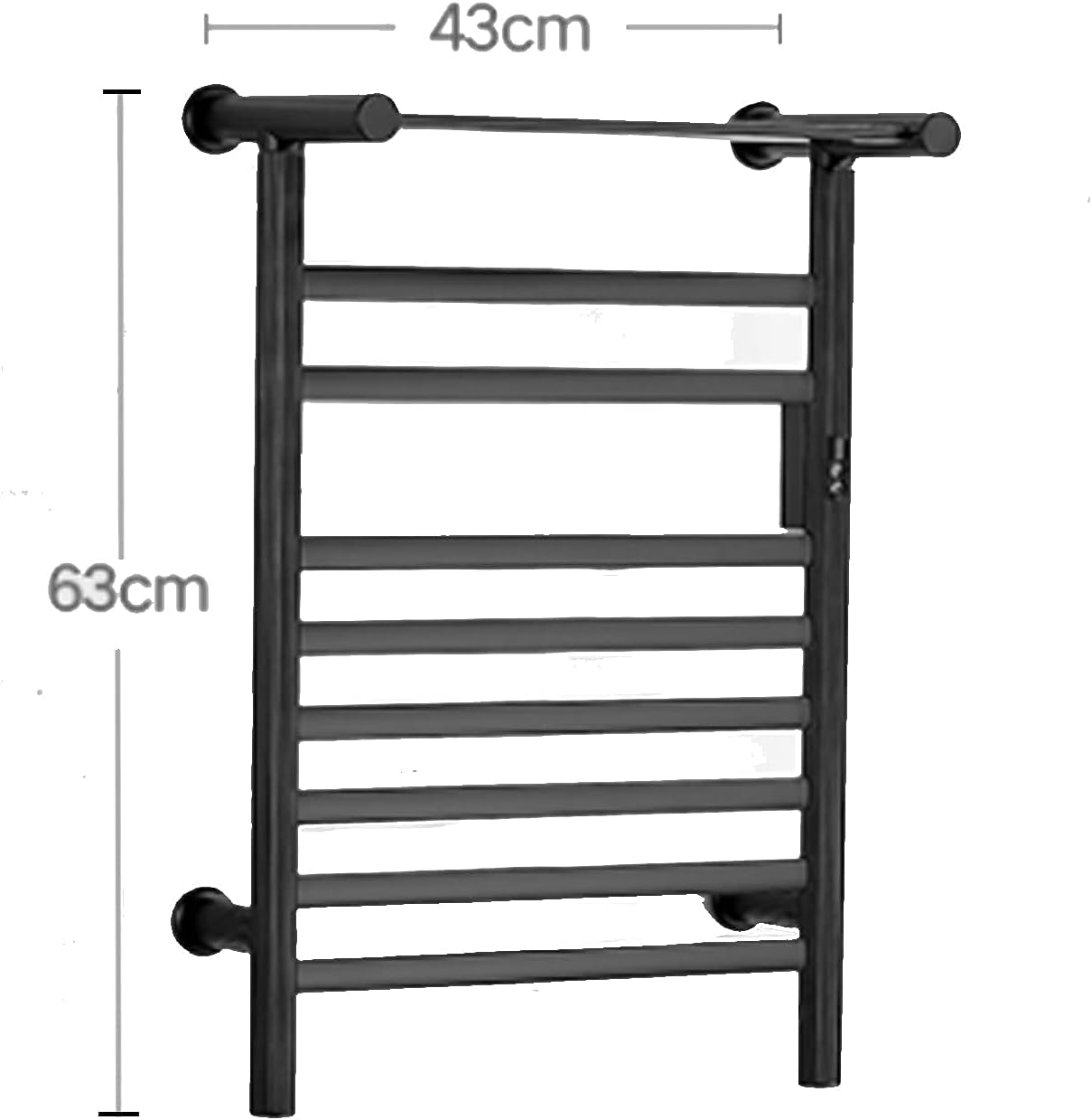 Towel Warmer, Wall Mounted Heated Towel Rack, 8 Bars Stainless Steel Electric Drying Rack 120W Home Bathroom Radiator,Plug in (Plug in)
