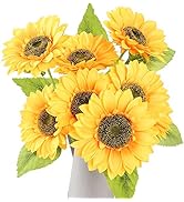 AmyHomie Artificial Flowers, Artificial Sunflower Bouquets, Fake Flowers for Baby Shower Home Dec...
