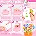 cosone Crafts Kits for Kids Ages 4-8, DIY Fabric Flower Bouquet Kit for 5 6 7 8 Year Girls Unicorn Flower Press Toys Educational Toy Preschool Birthday Gifts for Girls Handmade Activity Set - Pink