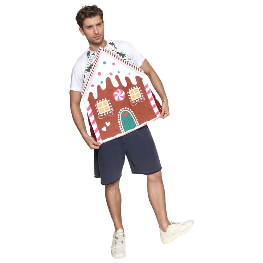 EraSpooky Adult Christmas Cabin Costume Unisex Santa's Cottage Outfits Xmas Cottage Fancy Dress