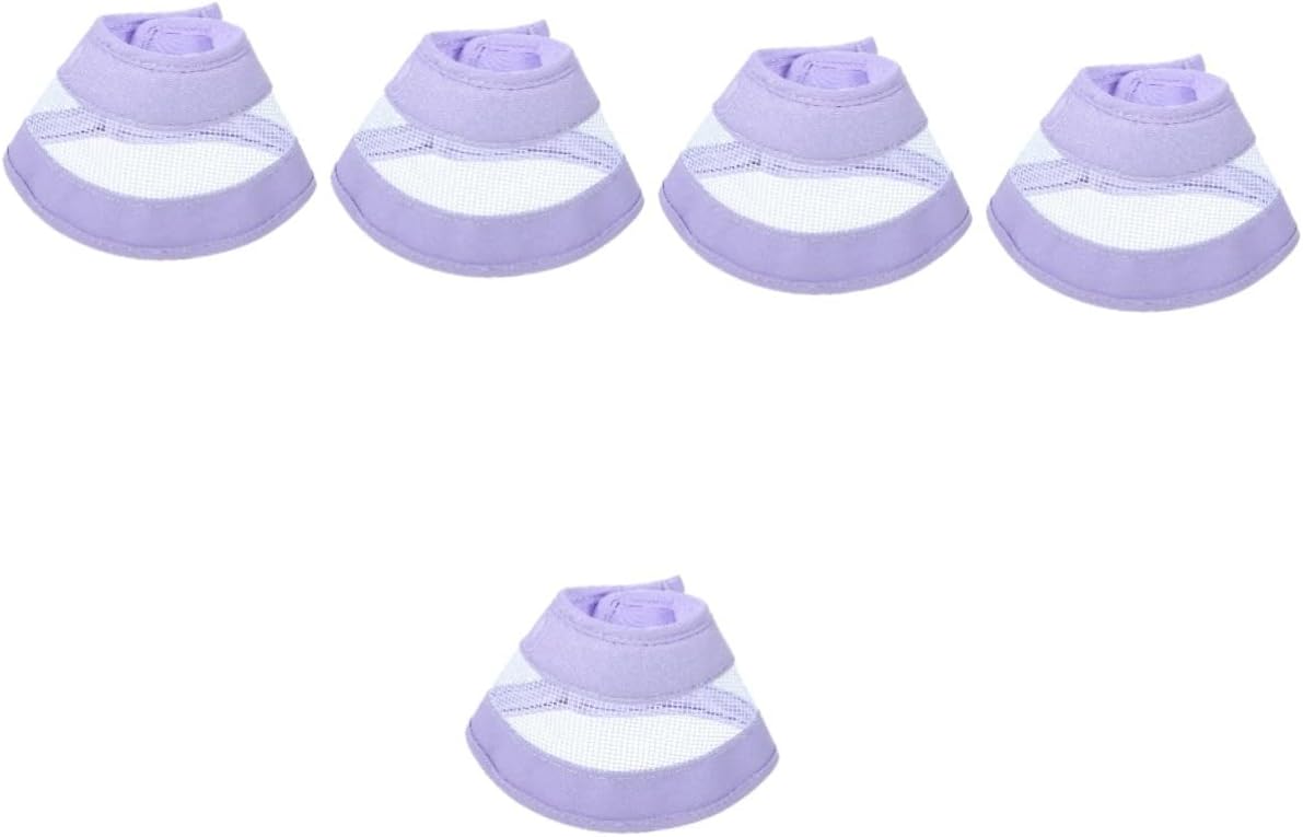 balacoo 5pcs Cat Recovery Collar Soft Cone Collar for After Surgery Bite Lightweight Cartoon Design Breakaway