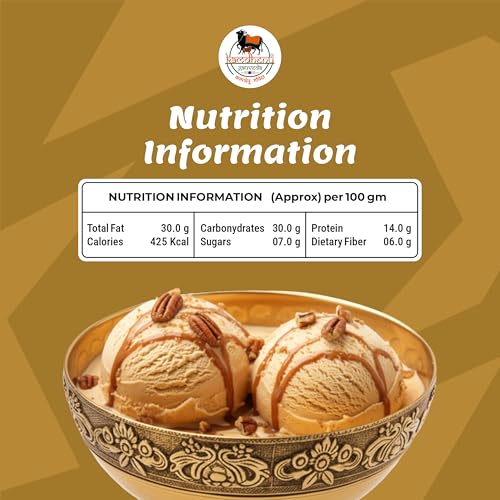 Image of Kamdhenu Gauveda Butterscotch Ice Cream Mix Powder 150g - Instant Homemade Butterscotch Ice Cream Premix | No Machine Needed | Eggless & 100% Vegetarian | Makes 500ml+ Soft Serve, Kulfi & Milkshake