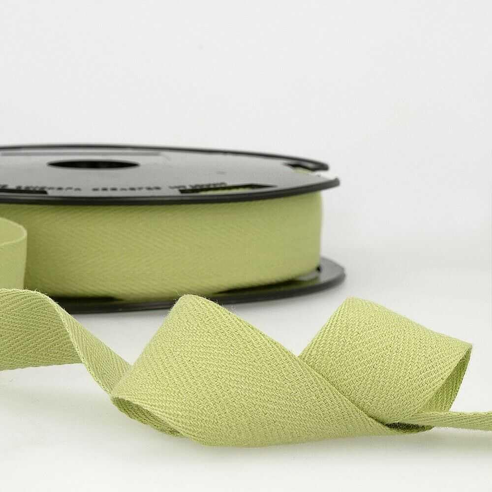 30mm Pure Cotton Herringbone Twill Tape Binding 37 Colours 1 2 4 8+ Metres 304D, 010 Pistachio, 1 Metre