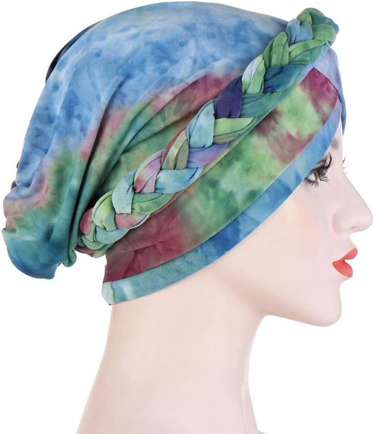 Amazon.co.jp: 花柄プリントターバン編み込みスタイル帽子キャップ女性ヘアアクセサリーファッション女性バンダナ帽子ホット (色 : C)  (D ワンサイズ) : ファッション ターバン 編み込み 素敵なプリントキャップ