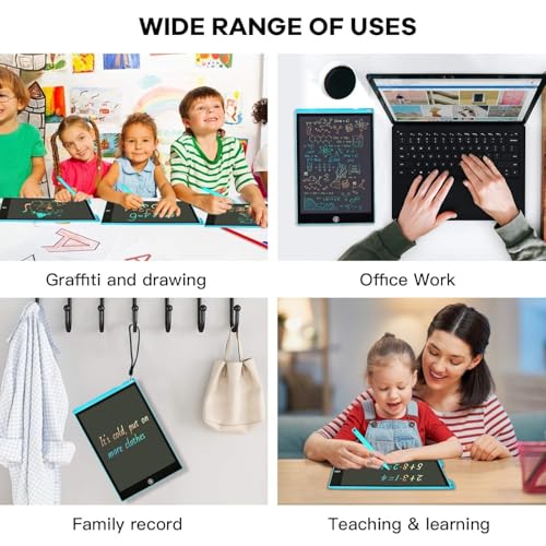 Image of LCD Writing Tablet 12 Inch, Erasable Doodle Board Writing Board for Kids, Colorful Drawing Tablet Handwriting Sketch Pad Learning Toy, Christmas Birthday Gift for Boys Girls 3+ (Blue)