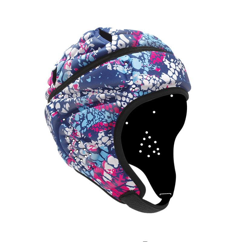 Unisex Padded Rugby Headguard Full Covering Scrum Cap Soft Goalkeeper Headgear Anti-Collision Safety Helmet Football Head Protection Hat for MMA, Rugby, Martial Art (Multicolor-1, M for kids 6-11 Yrs)