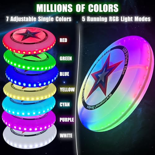 image for Punieayi LED Light Up Flying Disc with Millions of Colors, 12 Lighting