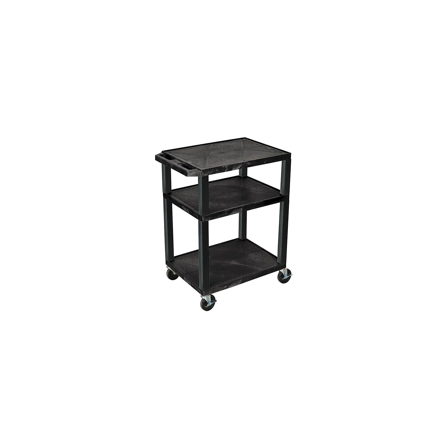 Luxor - 34" H AV Cart - Three Shelves - Black Legs (WT34)