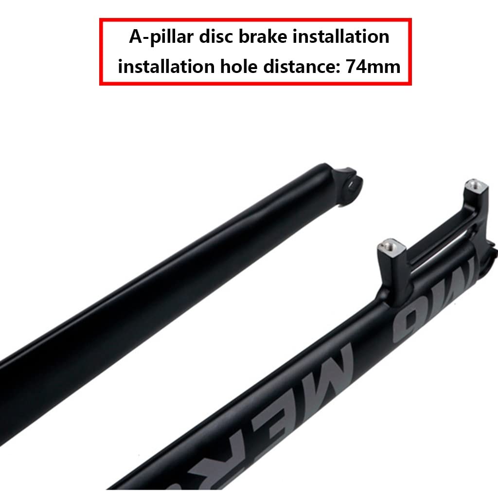 Fourche Rigide VTT En Alliage Aluminium 6061 - Pour Roues 26/27,5 Pouces - Pivot 1-1/8" Sans Filetage - Compatible Frein Disque Et V-Brake