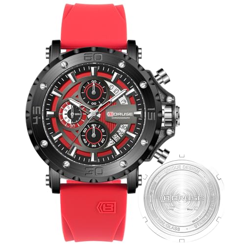 Montre de sport lumineuse et chronographe étanche pour homme actif style militaire
