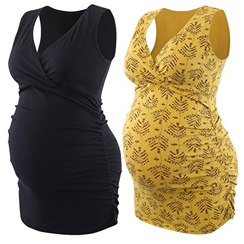 Kuci Maternity Nursing Tank Top, Women Maternity Pajama Tops Nursing Cami Sleep Bra For Breastfeeding #TOP3