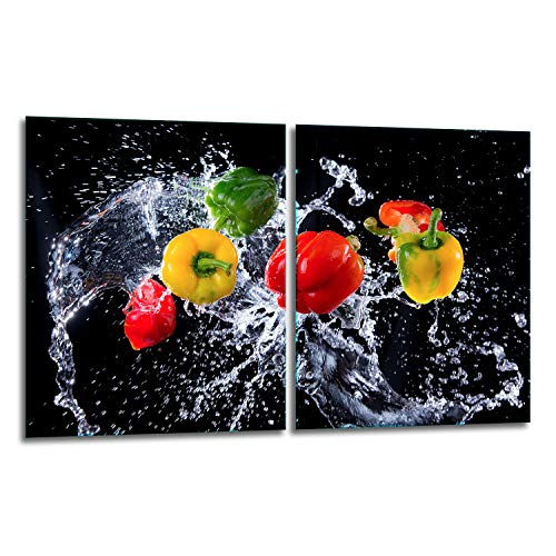 TMK Protection Plaque Induction 2 pièce 40 x 52 cm - Protege Plaque de Cuisson - Cache Plaque de Cuisson - Verre Trempé Résistant aux Rayures -...