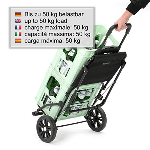 Andersen Shopper Komfort Stahl klappbar mit Rad Ø 20cm und 47 Liter Tasche Mara schwarz – Bild 5