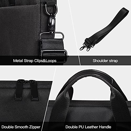 17 17.3 Inch Laptop Sleeve Case Carrying Bag With Shoulder Strap For Hp Envy 17/ Hp Pavilion 17.3, Lenovo Ideapad, Asus Vivobook Pro 17, Dell Inspiron 17, Acer Msi Lg Notebook, Black #TOP3