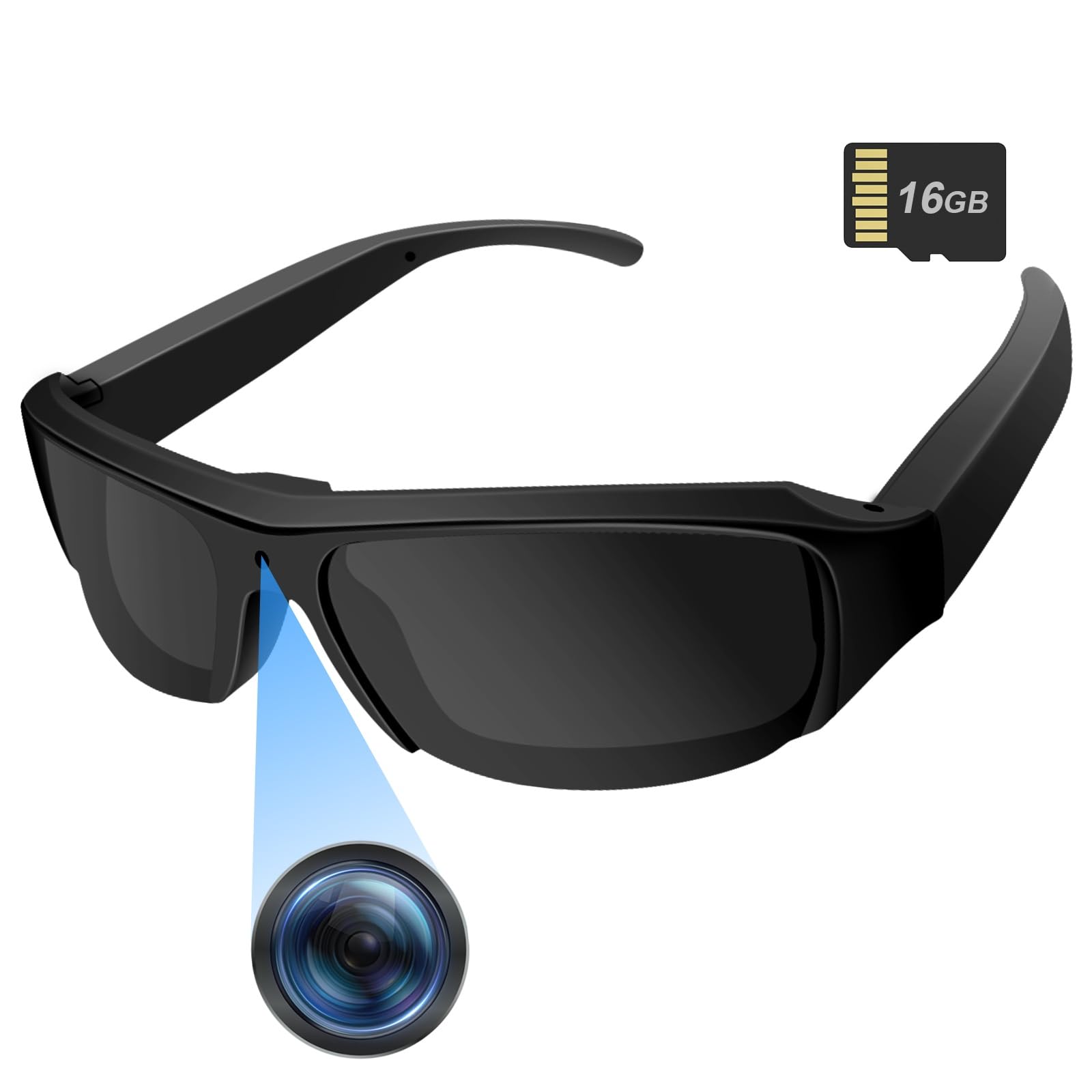 Camera Sunglasses Sports Action Smart Glasses Cam 1080P Video Camera Glasses UV Protection Polarized Lens Support Photos Videos