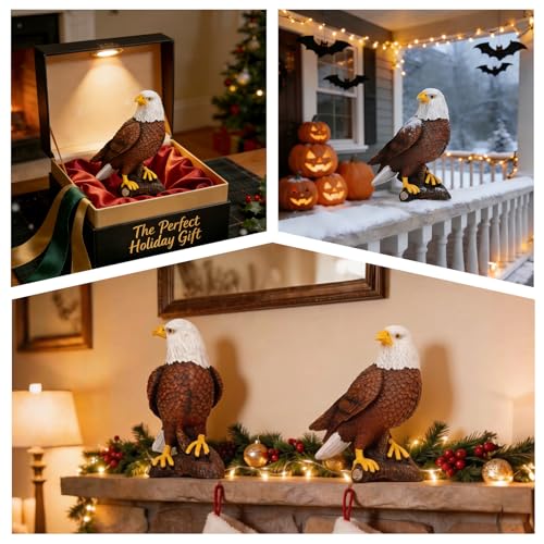 Figura Decorativa Águila Calva de Resina 6.3 pulgadas miniatura 6