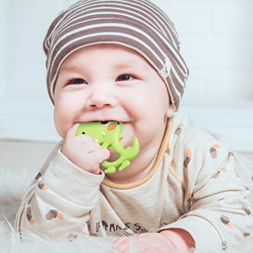 Bbbiteme Baby Teething Toys Silicone Dinosaur Baby Teethers For Babies 0-6, 6-12 Months, Bpa-Free Teether Gifts Baby Shower Toy For Toddlers And Infants(Green) #TOP1