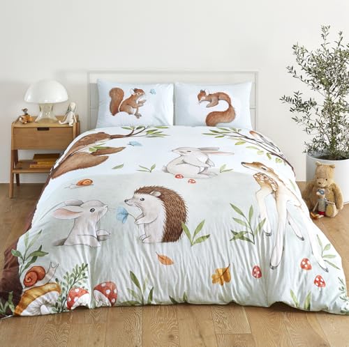 Rookie Humans Enchanted Forest Bedding Set, Duvet and Pillowcase Set Forest Themed for Boys and Girls (Twin)