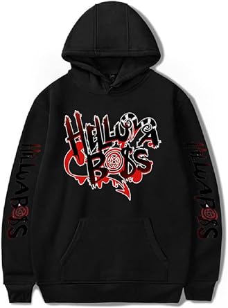 Adult Helluva Boss Cosplay Hoodie Hooded Sweatshirt Long Sleeve Pullover Sportwear Tracksuit for Halloween Black-8, Medium