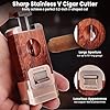 All-in-One Torch Cigar Lighter with Built-in Cigar Cutter V Cut, Cigar Holder, Dual Windproof Jet Flame, Butane Lighter with Gift Box, Cool Lighters for Candle, Smoking, Outdoor Cigar Accessories