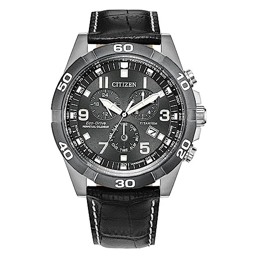 Citizen Relógio masculino Eco-Drive Sport casual Brycen cronógrafo, Super Titanium™, calendário perpétuo, taquímetro 12/24 horas, alarme, data