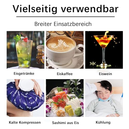 Wiederverwendbare Eiswürfel aus Edelstahl im 8er Set mit Zange