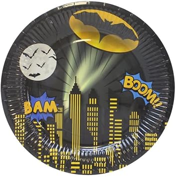 Yarasa Batman Temalı Tabak Karton Doğum Günü Tabağı 8'li