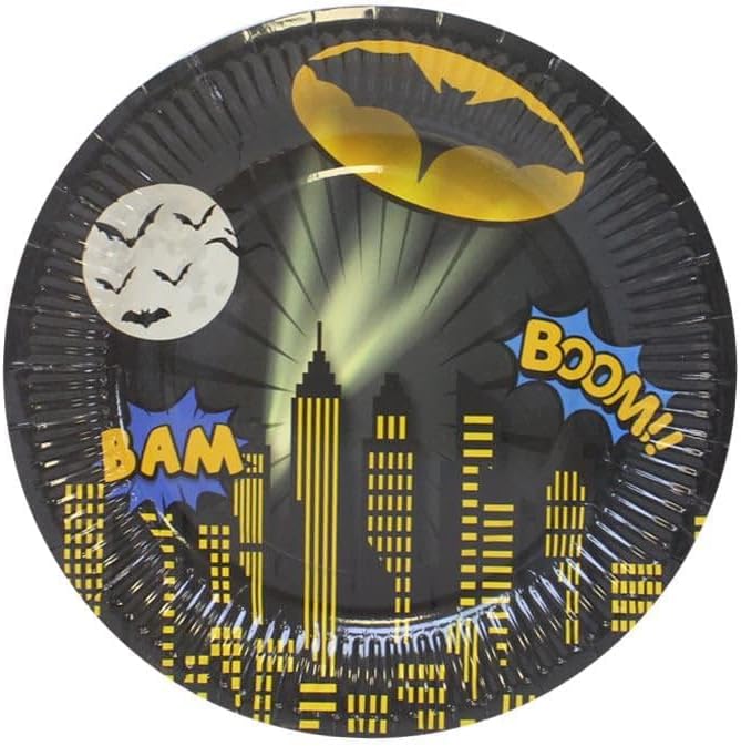 Yarasa Batman Temalı Tabak Karton Doğum Günü Tabağı 8'li