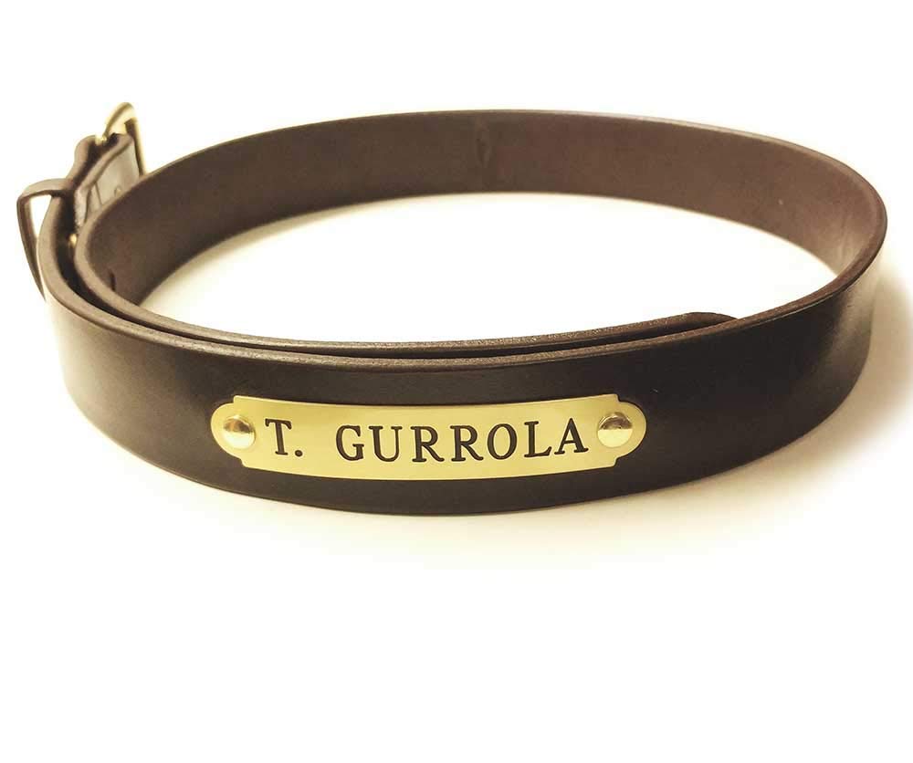 Endless Etc EngravingEquestrian Leather Rider's Belt 1 1/4 inch with or without Custom Engraved Solid Brass Plate(s)