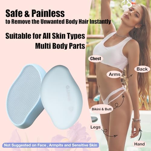Image of Crystal Hair Eraser Glass Hair Removal Hair Remover(Sky Blue) | Epilator Premium Painless Nano Exfoliation for Women,Natural Gentle and Efficient Shaver Trimmer on Leg Arm