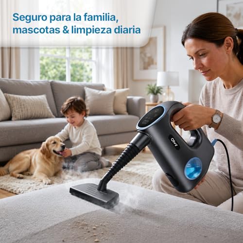 Miniatura 8 de Olvy Limpiador De Vapor De Mano 1200w Vapor Portátil De Alta Presión Con 3 Niveles De Vapor Y 10 Piezas Conjunto De Accesorios, Tanque De 380 Ml, Para El Hogar Azulejos Muebles Cocina Y Baño