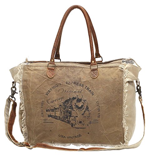 Myra Bags Waynight Express Large Weekender Upcycled Canvas Bag S-0955