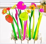Flower Pens Grass Pens Leaf Pens Grass Blade Pen Grass Leaf Pen Creative Stationery Forest Green Grass Leaf Novelty Gift pen Black Gel Ink Pen Random Color Pack of 12