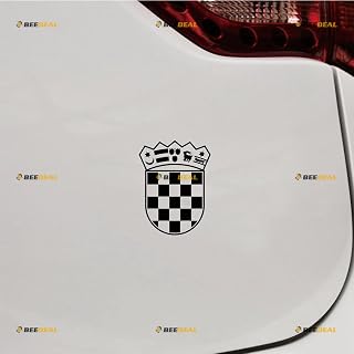 Croatia Republic Croatian Coat of Arms Decal Sticker Vinyl - Black, 8 Inches - No Background Die Cut for Car Boat Laptop Cup