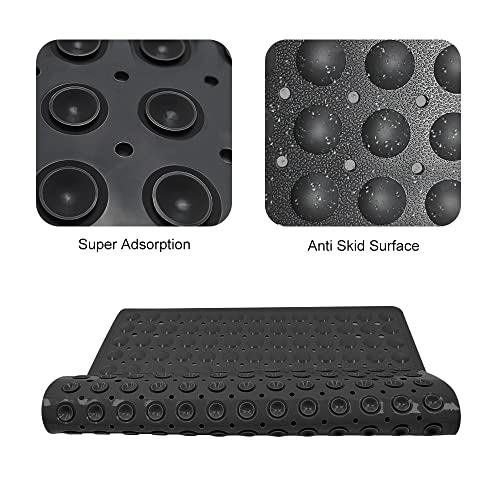 Mboss Bathtub Mat Shower Mat Non Slip Bath Mats 21 X 21 Inch For Shower Stall Floor Tub Mat With Suction Cups & Drain Holes Machine Washable Square Bathroom Mat (Black) #TOP3