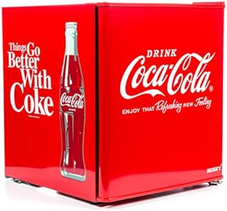 Husky HUS-EL196 Coca Cola Design Mini Fridge/Drinks Cooler, Red
